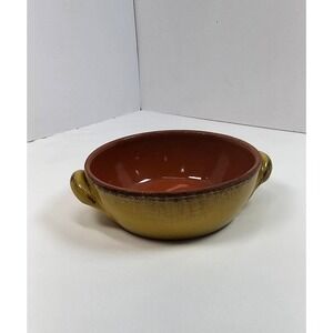 De Silva Terracotta Pottery Yellow Casserole Dish Bowl w/Handles 5.5" Italy